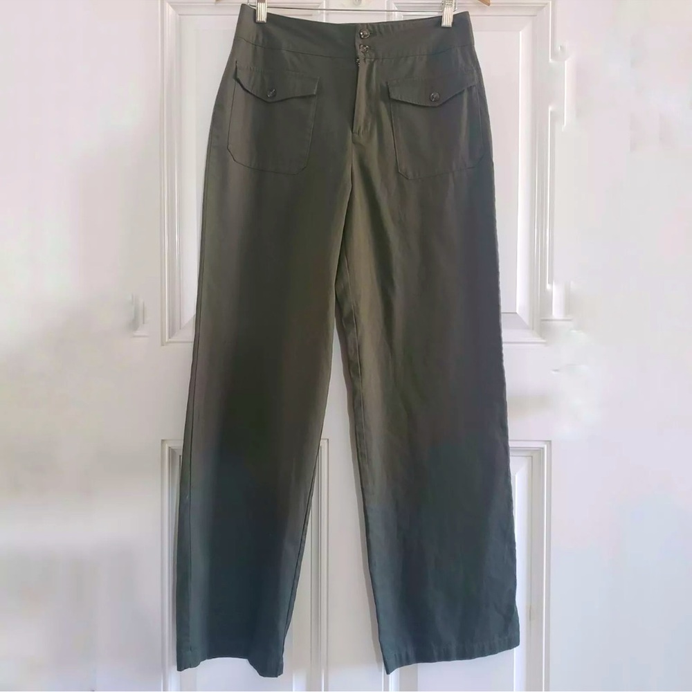 Who What Wear Olive Green Wide leg cropped Pants